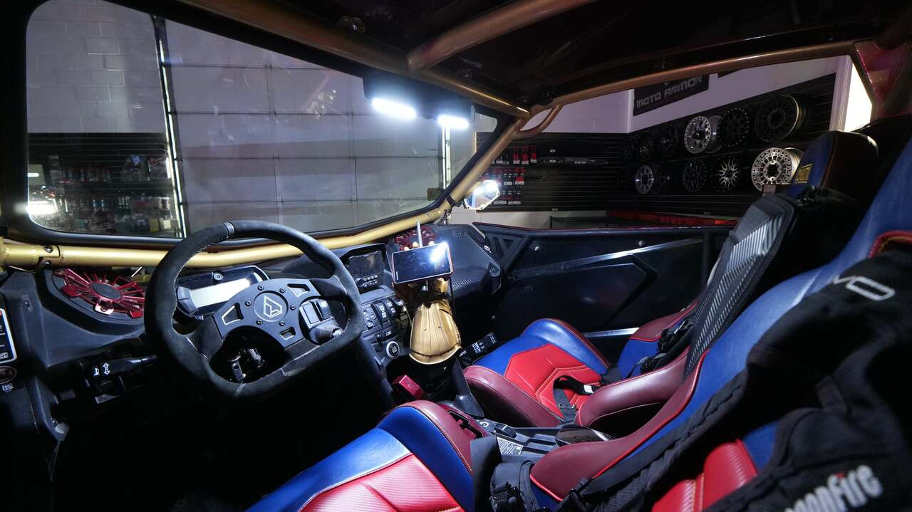 UTV Rearview Mirror built in LED dome light (Fits: RZR, X3, Rangers)