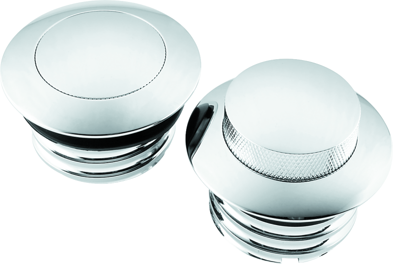 Bikers Choice 82 Up W/Dual Cap Chrome Pop Up Billet Gas Cap Set