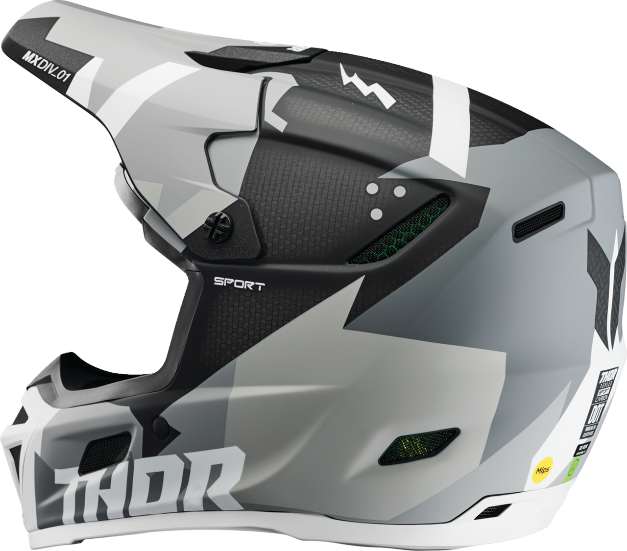 THOR Reflex Sport Helmet - Carbon Brave - MIPS® - Gray/White - Small 0110-8758