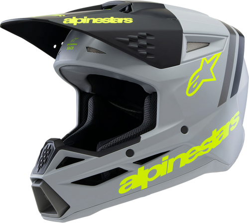 ALPINESTARS Youth SM3 Helmet - Radium - Matte Gray/Black/Yellow Fluo - Medium 8301825-9510-YM