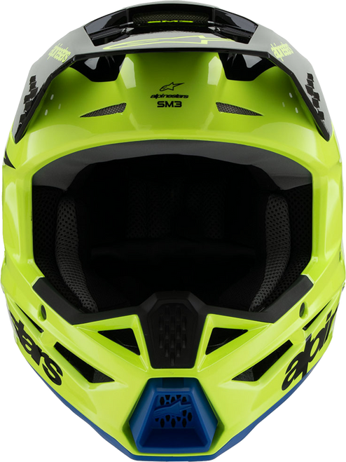ALPINESTARS Youth SM3 Helmet - Radium - Gloss Yellow Fluo/Black/Blue - Small 8301825-5017-YS