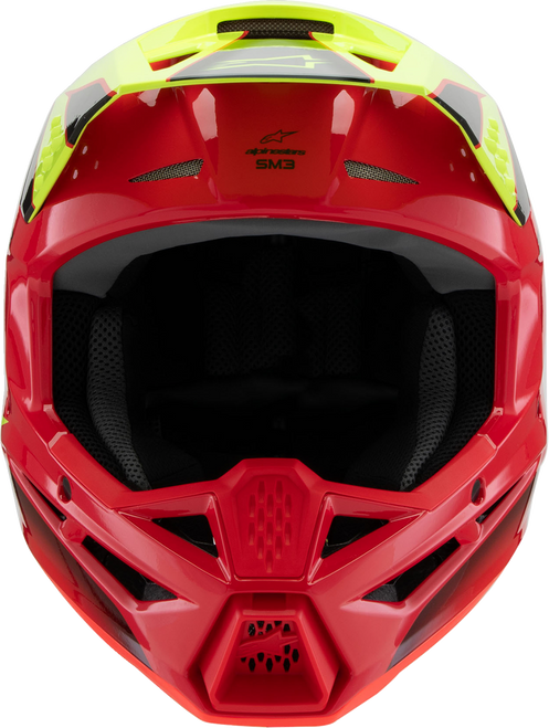 ALPINESTARS Youth SM3 Helmet - Fray - Gloss Red/Yellow Fluo/Black - Large 8301625-3051-YL