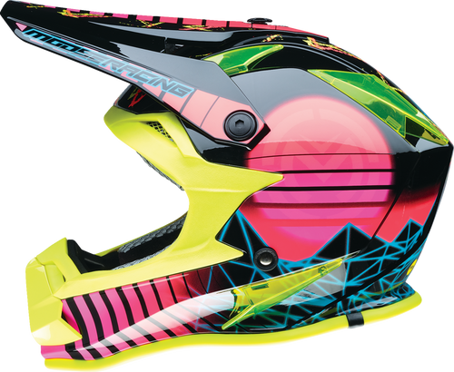 MOOSE OFFROAD Youth F.I. Helmet - Vaporwave - MIPS® - Black/Pink/Yellow - Large 0111-1616