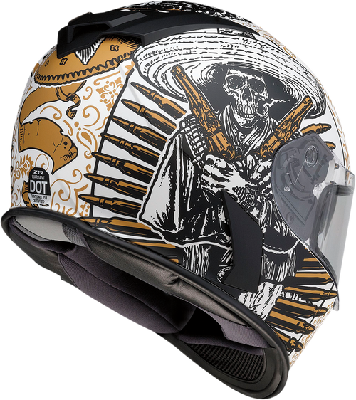 Z1R Warrant Helmet - Sombrero - White/Gold - Medium 0101-14166