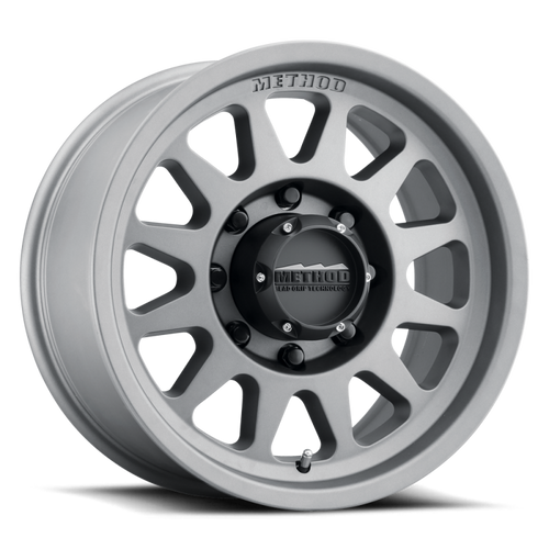 Method MR704 HD 17x9 18mm Offset 8x180 130.81mm CB Titanium Wheel