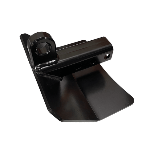 Hitch Skid with Recovery Point Short by AJK Offroad Side Angle View in Black