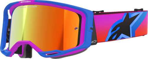 ALPINESTARS GOGGLES Vision 8 Goggle - Corp - Blue/Purple/Orange - Red Mirror Lens 5101625-7286