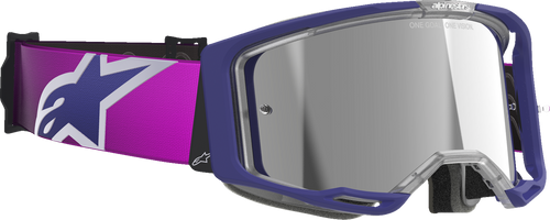 ALPINESTARS GOGGLES Vision 8 Goggle - Corp - Purple/Light Gray - Silver Mirror Lens 5101625-3153