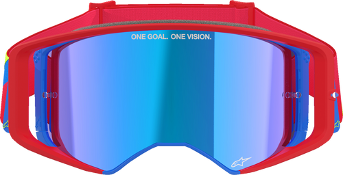 ALPINESTARS GOGGLES Supertech Goggle - Corp - Red/Blue - ABS Vision - Blue Mirror Lens 5100325-3055