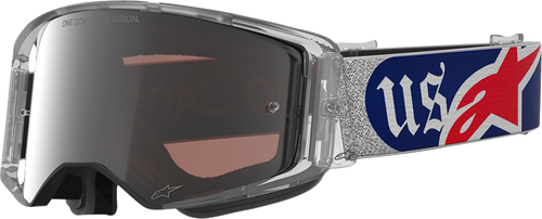 ALPINESTARS GOGGLES Supertech Goggle - Merica 25 - Red/Blue - Silver/Copper 5105226-3720