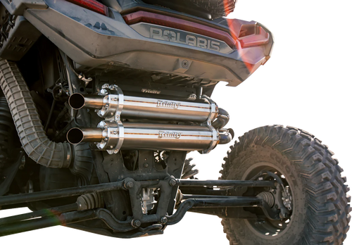 TRINITY RACING Dual Slip-On Mufflers - Brushed Stainless Steel TR-4186S-SS