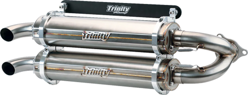 TRINITY RACING Dual Slip-On Mufflers - Brushed Stainless Steel TR-4186S-SS