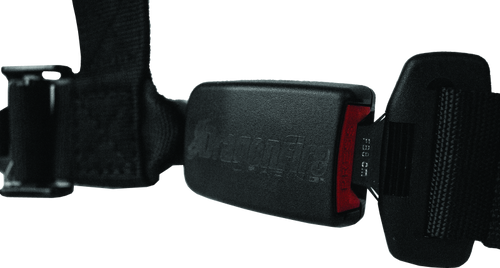 DragonFire Racing Harness H-Style- 4-Point- EZ-Adjust- 3in Buckle- Black