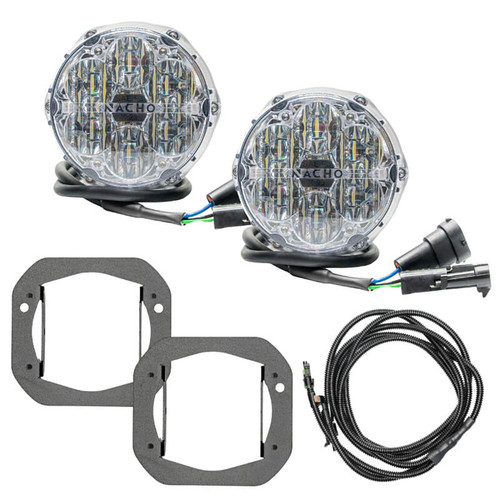 Nacho Offroad Technology Jeep JL/JT Nacho SAE White Plug & Play Fog Light Kit (Bumper Kit)