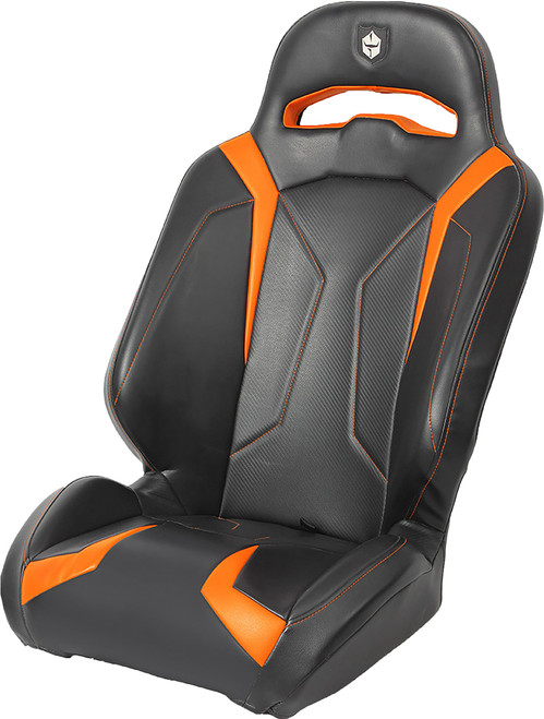 PRO ARMOR Le Suspension Seat Black/Orange - Marine Grade Vinyl for ATV, UTV, and Side-by-Side Vehicles