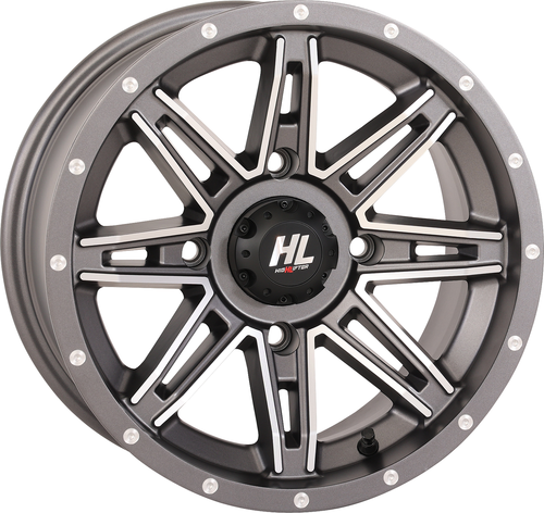 HIGH LIFTER Wheel - HL22 - Front/Rear - Gun Metal Gray w/Machined - 14x7 - 4/156 - 4+3 (+10 mm) 14HL22-1856