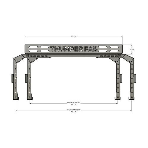 Polaris Ranger XD 1500 / Xpedition Adjustable Cargo Rack | Thumper Fab
