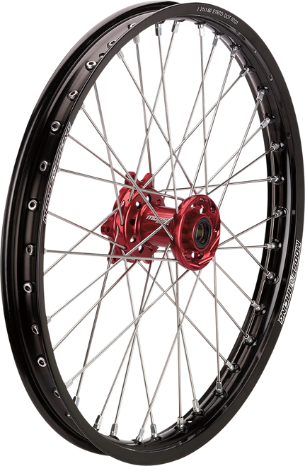 MOOSE OFFROAD Wheel Assembly - SX-1 - Complete - Front - Black Wheel/Red Hub - 21x1.6 - Honda CR/CRF HF-16021-BKRD