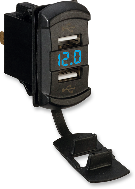 MOOSE OFFROAD Dual USB Charger with Voltage Monitor USB-DVM