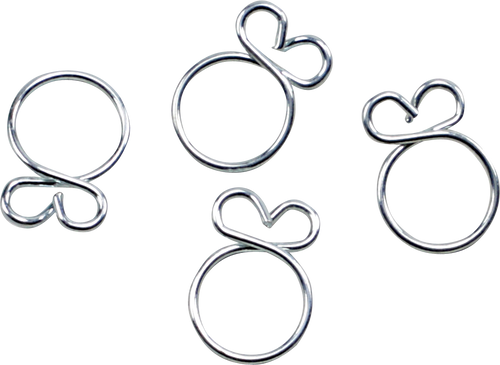 ALL BALLS Refill Clamp Kit - Fuel Line/Wire - Flat Ear - Silver - 9.7 mm - 4 Pack FS00041