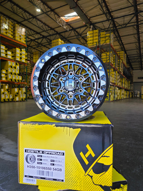 H350 Hostile Apex Gloss Black & Milled UTV BEADLOCK Wheel 6x5.5