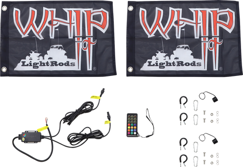 WHIPITLIGHTRODS 3' Light Rod Whip - Chase - Pair - Black SB-CHSBTR-132