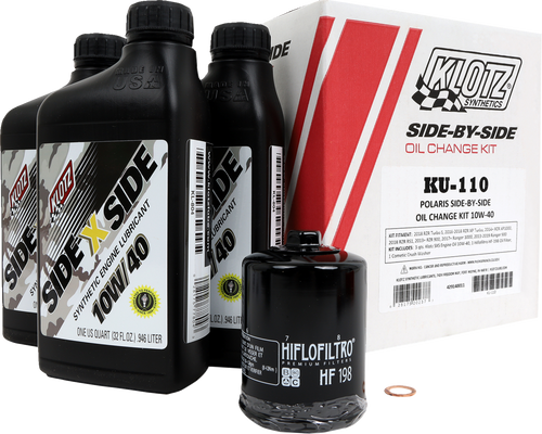 KLOTZ OIL Oil Change Kit - Polaris - 10W/40 KU-110