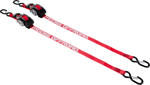 MOOSE OFFROAD Tie Down - Retractable Ratchet - 1" x 10' - Red 3920-0551