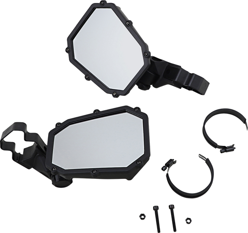 MOOSE OFFROAD Mirror - Elite - Side View - Octagon - Black MEMIRKIT-ES1CCS