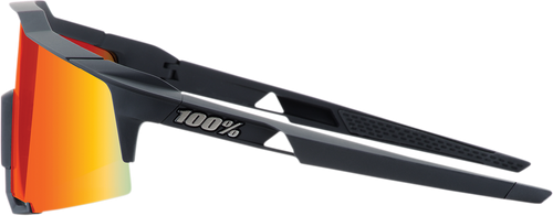100% Speedcraft Sunglasses - Soft Tact Black - HiPER Red Multilayer Mirror Lens 60007-00008