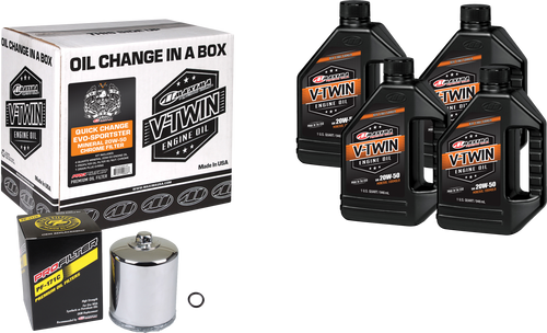 V Twin Oil Change Kit Evo Mineral Chrome Filter