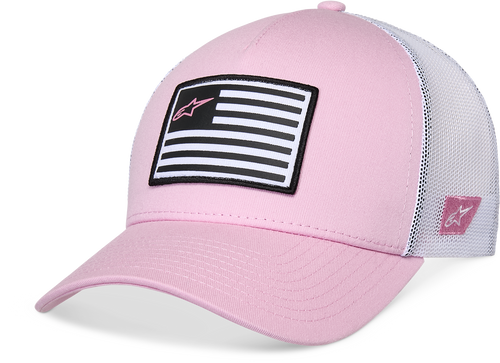 Flag Snapback Hat Pink/White