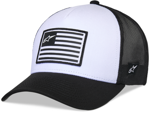 Flag Snapback Hat White/Black