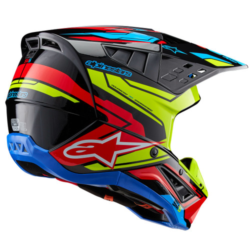 S M5 Action 2 Helmet Blk/Ylw Fluo/Brt Rd Glossy Md