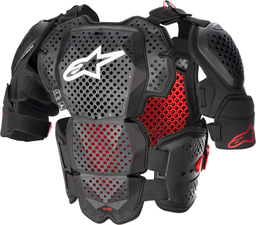 A 10 V2 Full Chest Protector Anthracite/Black/Red Md/Lg