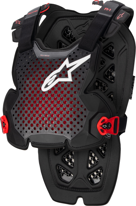 A 1 Chest Protector Anthracite/Black/Red  Md/Lg