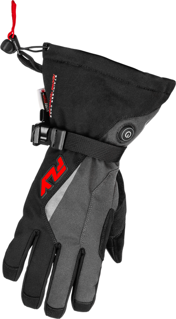 Title Heated Gauntlet Gloves Grey/Black/Red Md