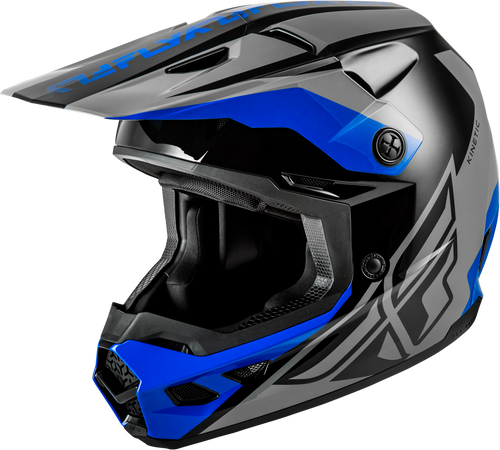 Kinetic Crest Helmet Grey/Black/Blue Xl