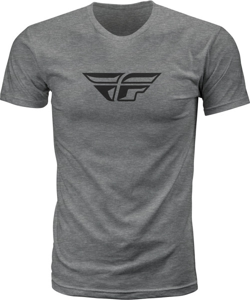Fly F Wing Tee Dark Grey Heather Md