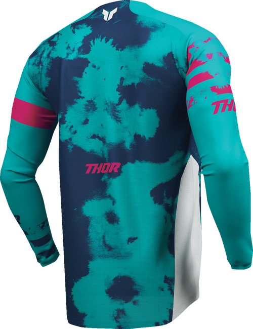 THOR Youth Launchmode Bleach Jersey - White/Aqua - Large 2912-2588