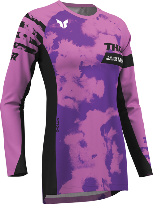 THOR Women's Launchmode Bleach Jersey - Black/Orchid - Large 2911-0343