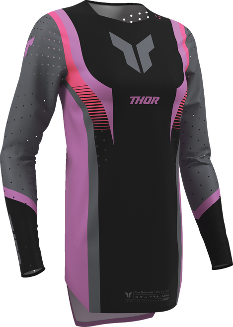 THOR Women's Sportmode Velocity Jersey - Black/Orchid - Large 2911-0333