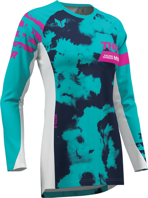 THOR Women's Launchmode Bleach Jersey - White/Aqua - Medium 2911-0347