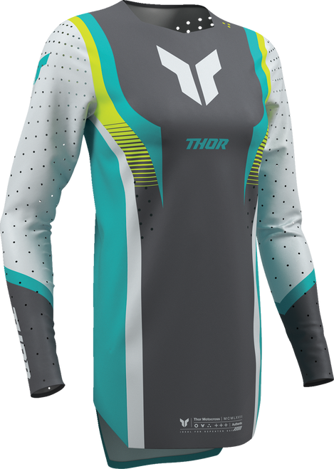 THOR Women's Sportmode Velocity Jersey - Gray/Aqua - XL 2911-0339