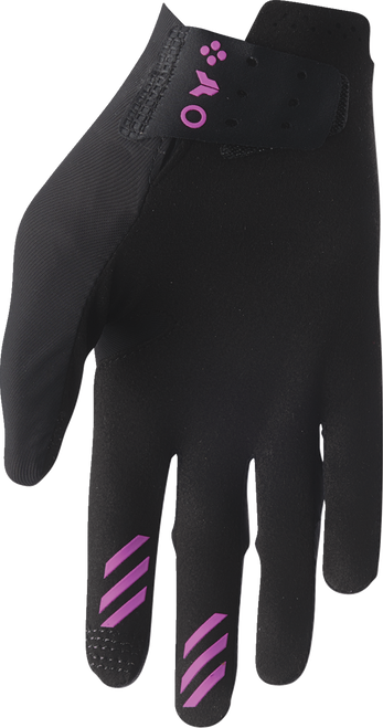 THOR Women's Sportmode Iconic Gloves - Black/Orchid - Medium 3331-0285