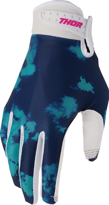 THOR Youth Launchmode Bleach Gloves - White/Aqua - Small 3332-1914