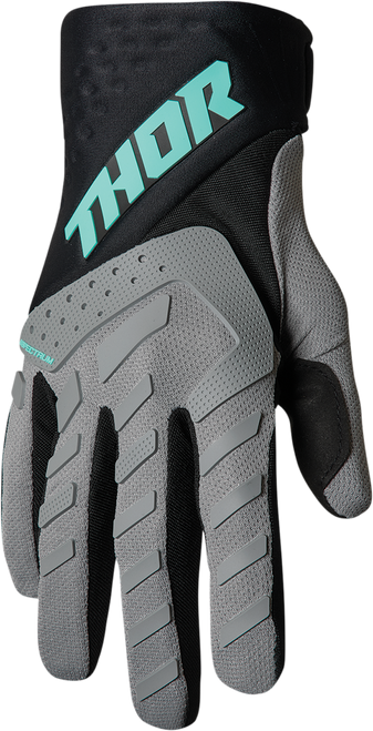 THOR Youth Spectrum Gloves - Gray/Black/Mint - Medium 3332-1600