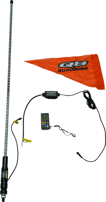 QuadBoss 4Ft Clear Single Whip Bluetooth