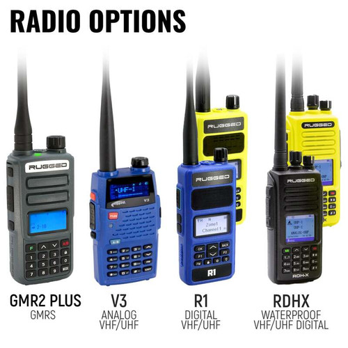 Rugged Radios MOTO MAX Comm Kit w/ HD OFFROAD Cables With R1 (Blue) - Business Band Radio