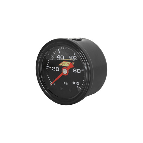 AEM 0-100 PSI Liquid Filled Mechanical Pressure Gauge - 1/8 NPT